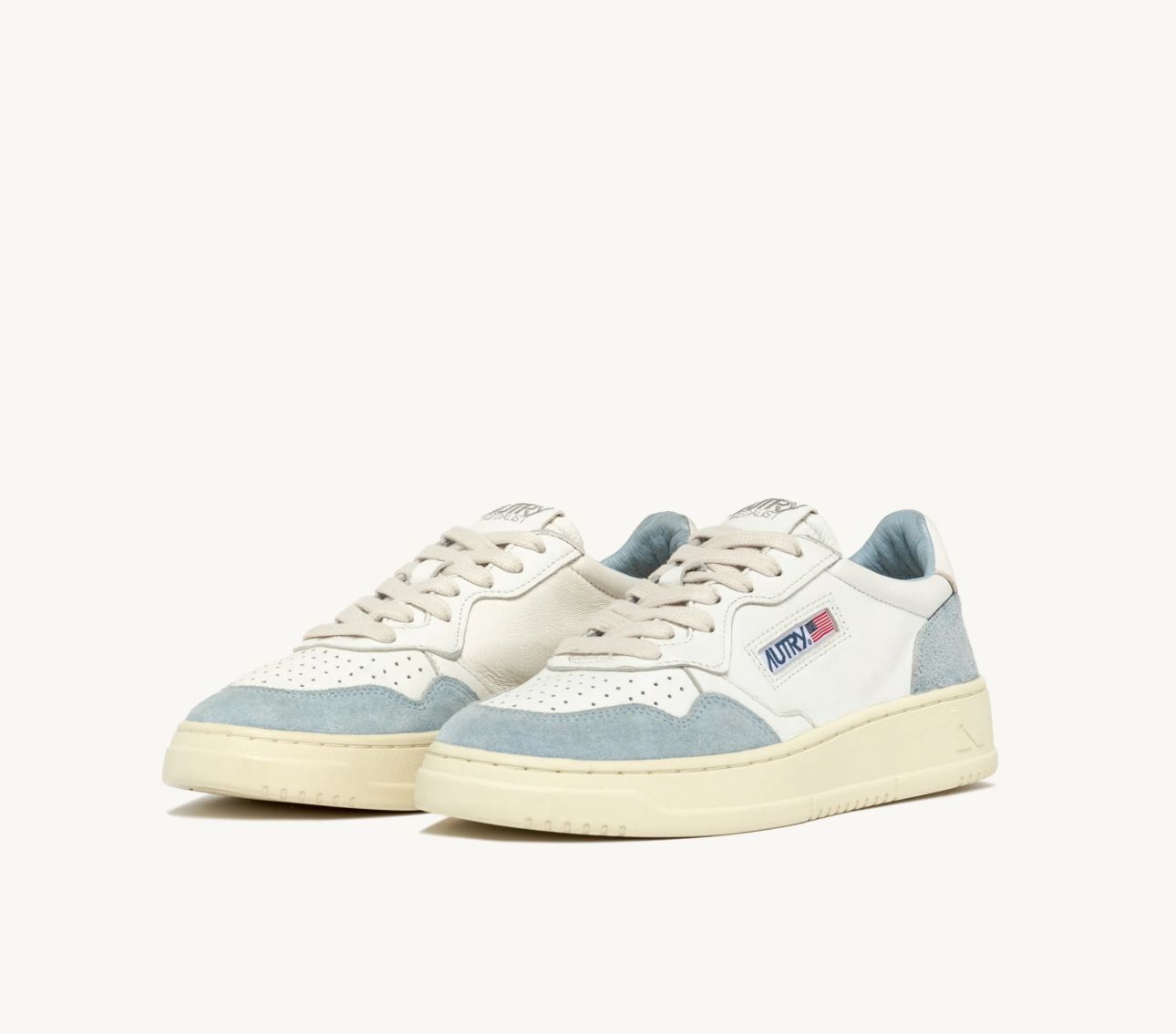 Autry Medalist Low — Bianco / Azzurro