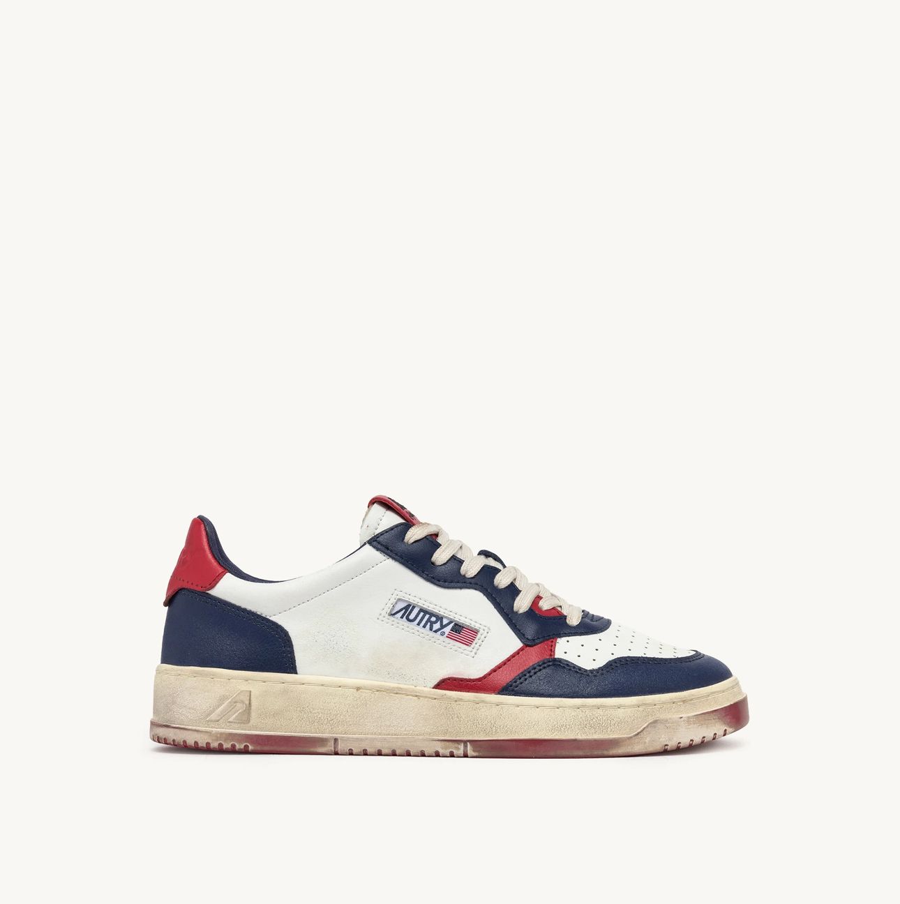 Autry Medalist Super Vintage — Bianco / Blu Marino / Rosso