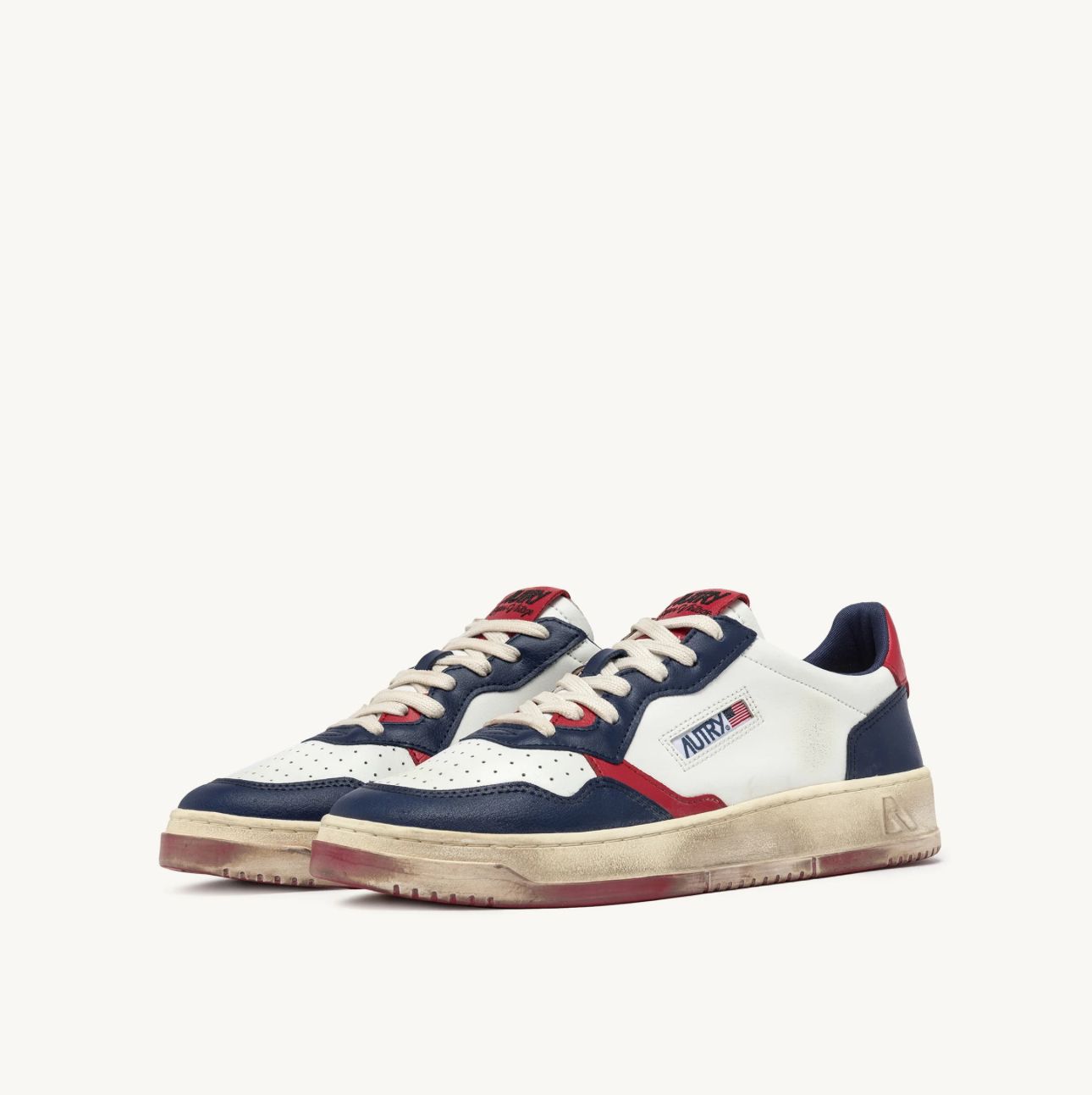 Autry Medalist Super Vintage — Bianco / Blu Marino / Rosso