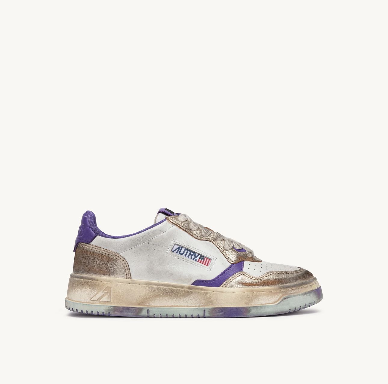 Autry Medalist Super Vintage — White / Gold / Purple
