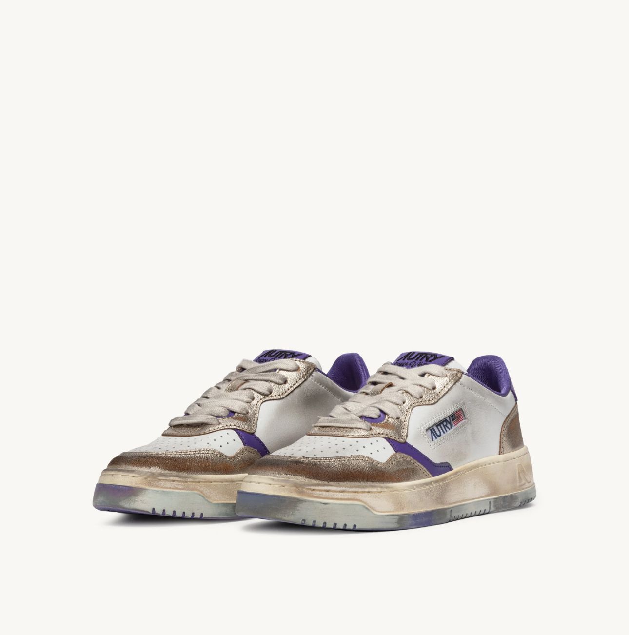 Autry Medalist Super Vintage — White / Gold / Purple